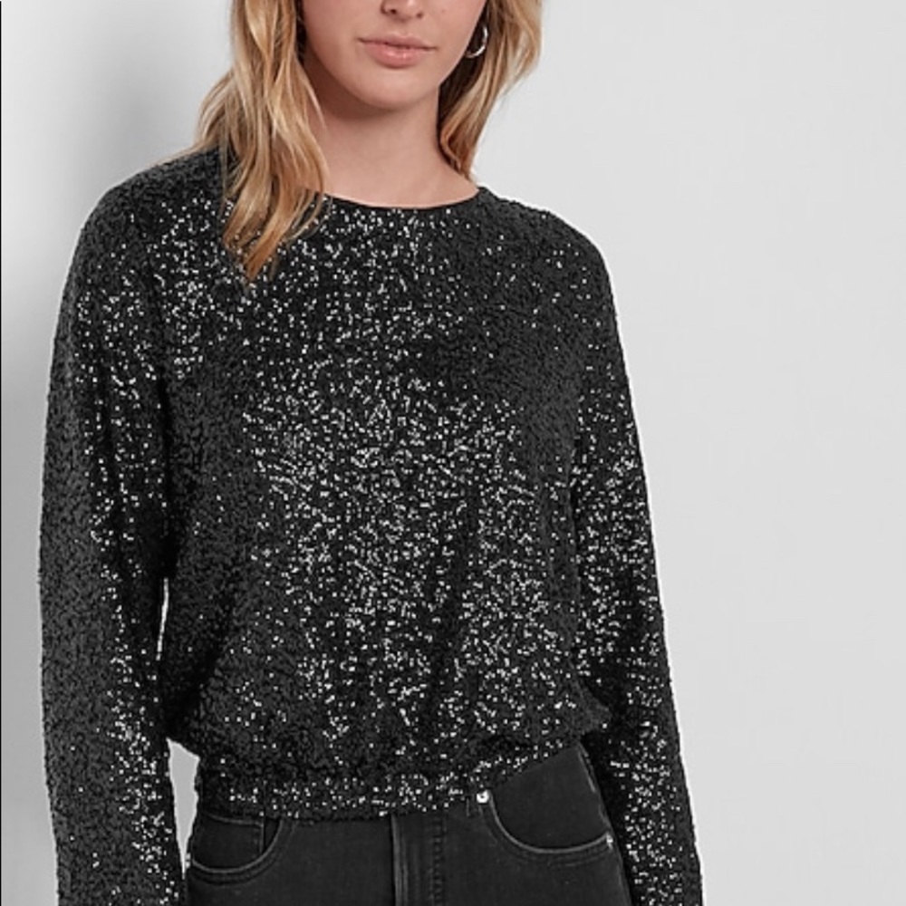 long sleeve sequin top